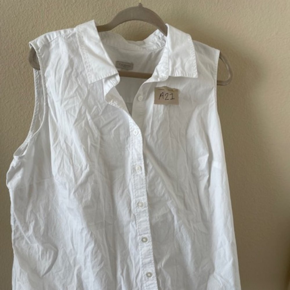 Talbot's Sleeveless Blouse White 2X